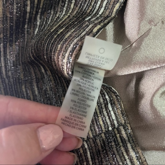ELIE Tahari Brown/Silver Metallic Cocktail Dress Size 0 - Picture 8 of 11
